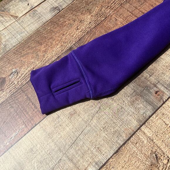 Nike Therma-Fit | Women's Purple Drawstring Fingerholes Funnel Hoodie Sz S - Picture 3 of 4
